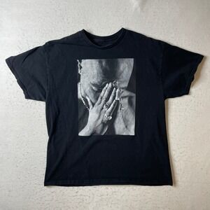 2PAC Tupac Shakur Bravado Clean Lines Graphic T-Shirt Mens XL‎ Black Rap Tee